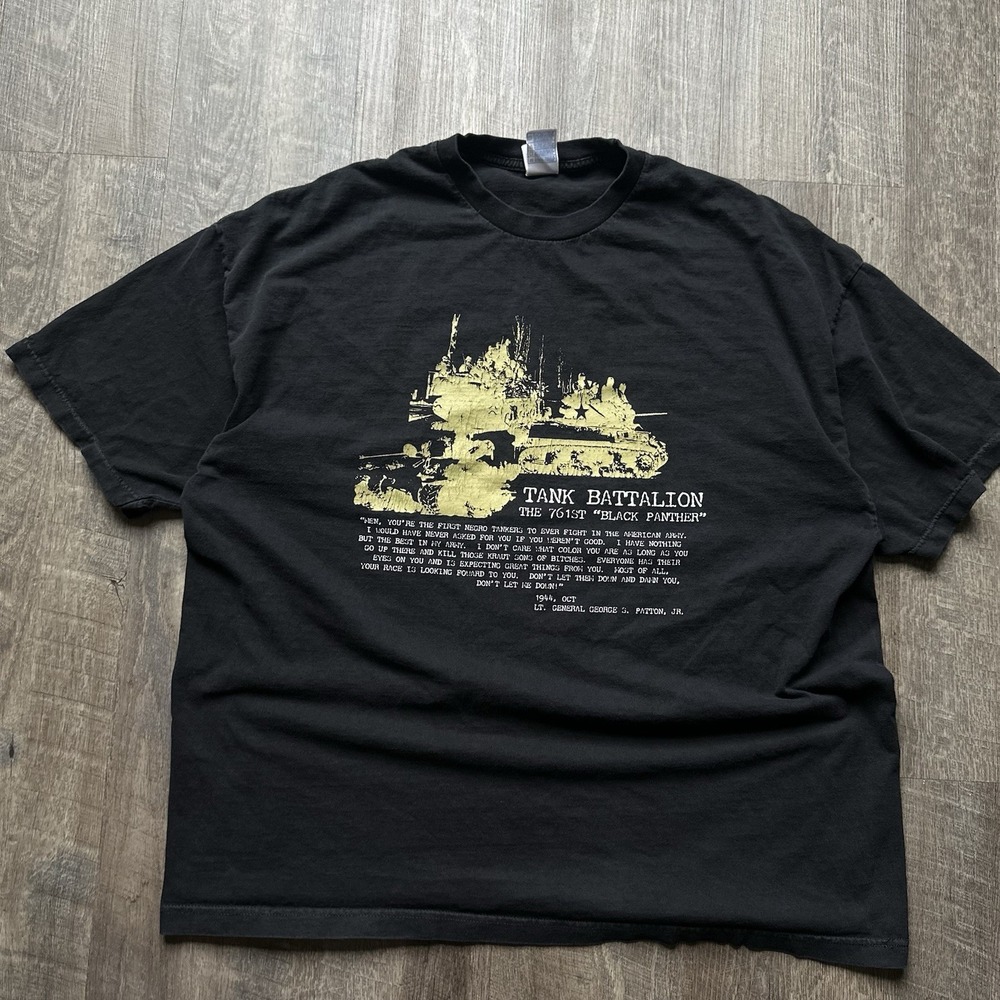 Vintage 761st Tank Battalion Black Panthers T Shirt Patton WW2 Military 3XL Tee